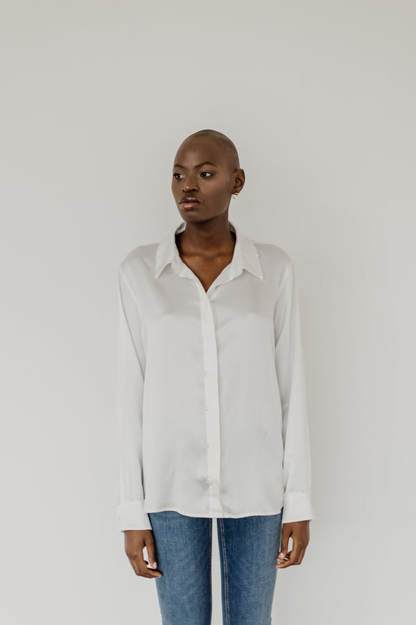 Sentir blouse con perlas